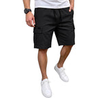 Jemldl Mens Casual Cargo Shorts Stretch Elastic Waist Drawstring Summer Work Short With 5 Pockets