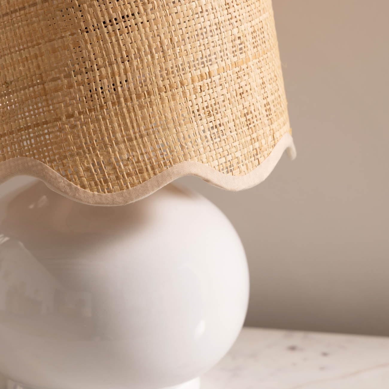 Benton Ceramic Table Lamp With Fabric Shade – 13" Bedside Accent Lamp For Bedroom, Living Room & Nightstand (White)