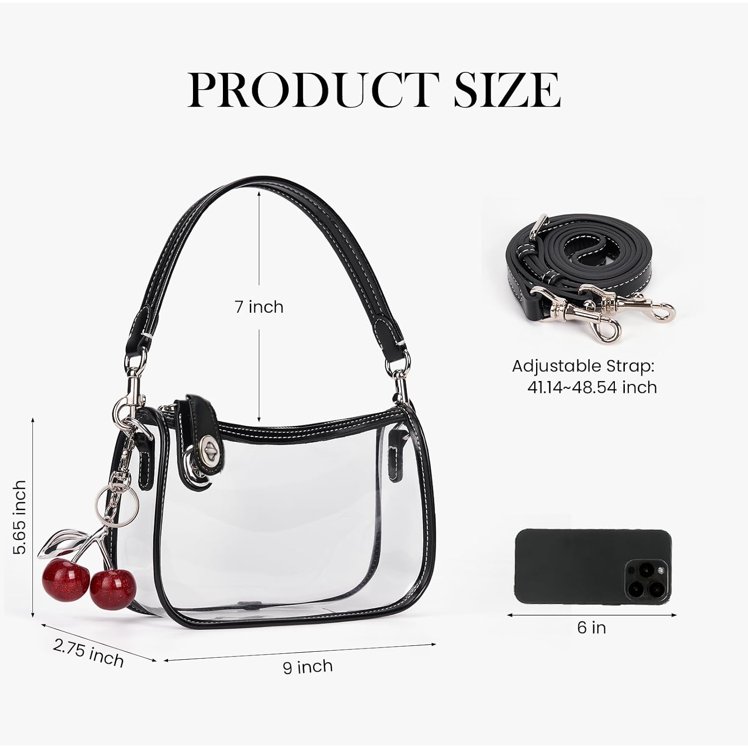 Clear Bag For Stadium Events Clear Purse For Women Stadium Swinger Bag For Events, Concert, Work | Clear