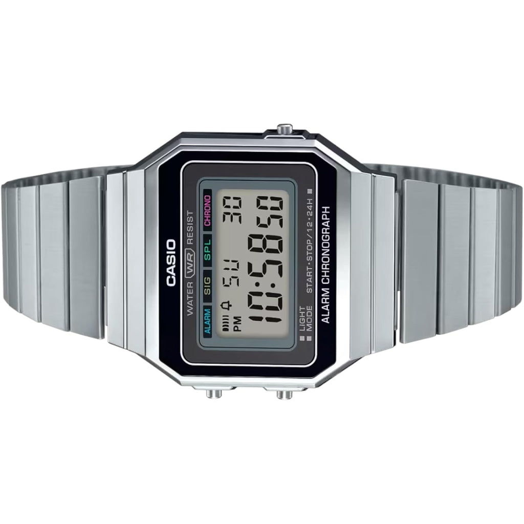 Casio A700W-1A Digital Unisex Watch Retro Stainless Steel Led A700