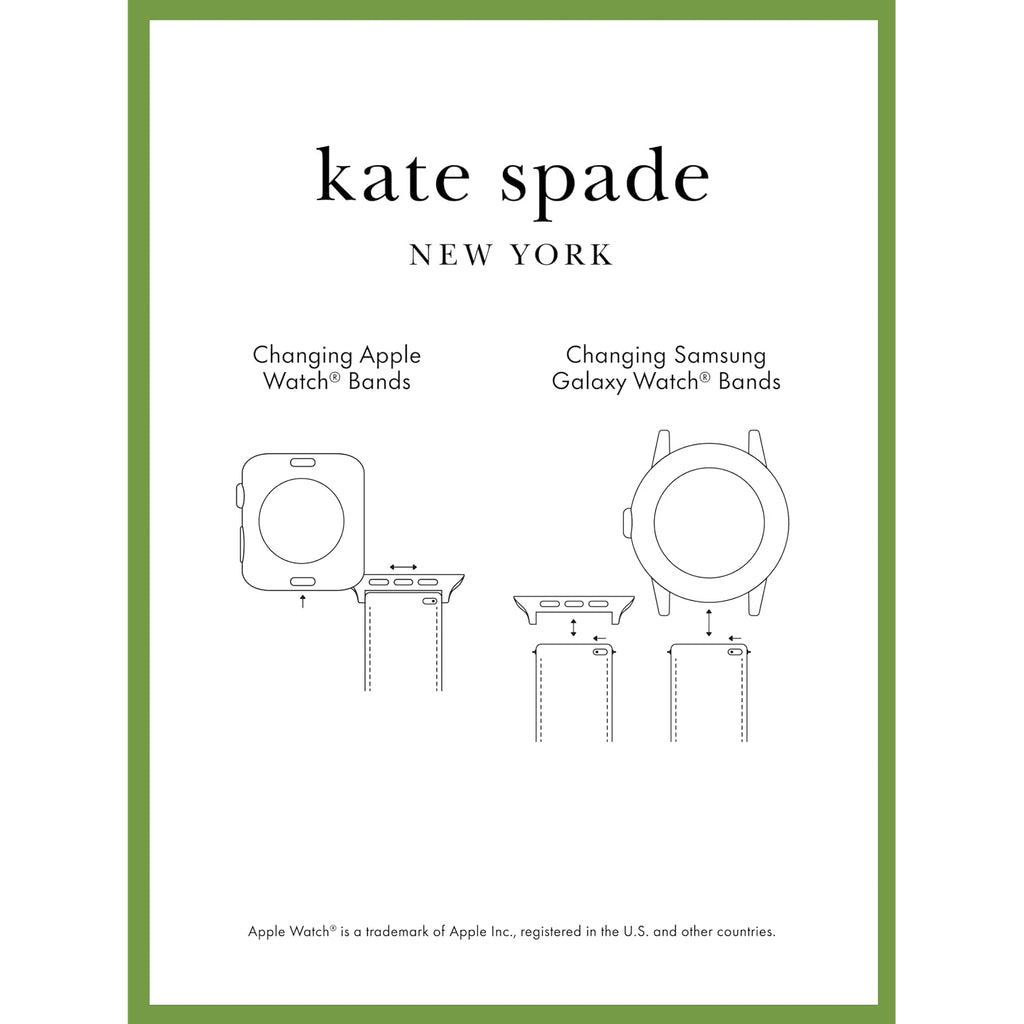 Kate Spade New York Designer Interchangeable Stainless Steel Band Compatible With Your 38/40/41Mm Apple Watch Series 9/8/7/6/5/4/3/2/1/Se
