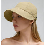 Huablo]Upf 50+Womens Sun Hat Uv Protection Hiking Fishing Hats Wide Brim Hat Adjustable Ponytail Packable Sun Cap