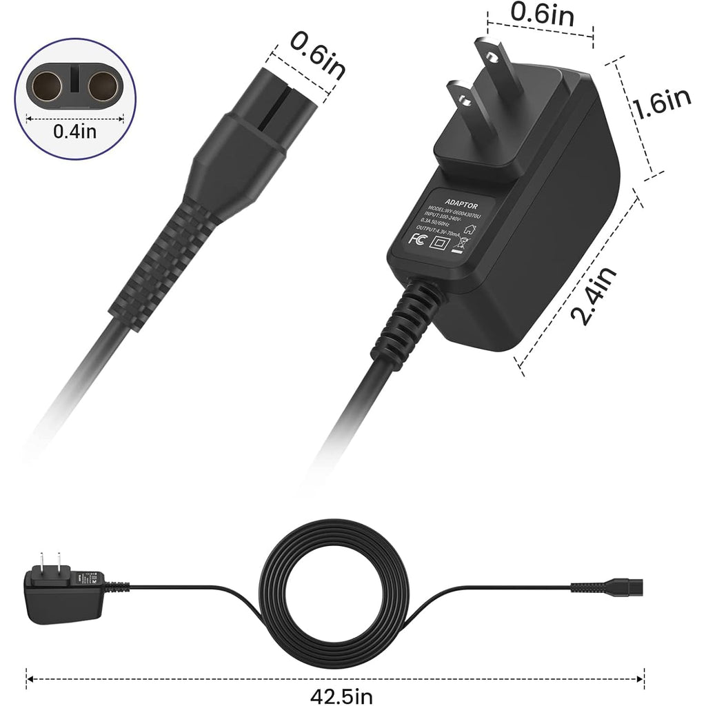 4.3V Charger Fit for Philips Norelco One Blade Old Model A00390 QP2520 QP2521 QP2522 QP2515 MG5700 MG3740 MG3720 QG3330 Electric Shaver for Phillips OneBlade Replacement Adapter Power Cord