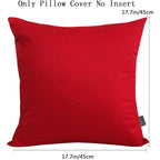 Thmyo 4-Pack 100% Cotton Comfortable Solid Decorative Throw Pillow Case Square Cushion Cover Pillowcase Sublimation Blank Pillow Covers Diy Throw Pillowcase For Couch Sofa Bed(18X18 Inch/45X45Cm,Red)