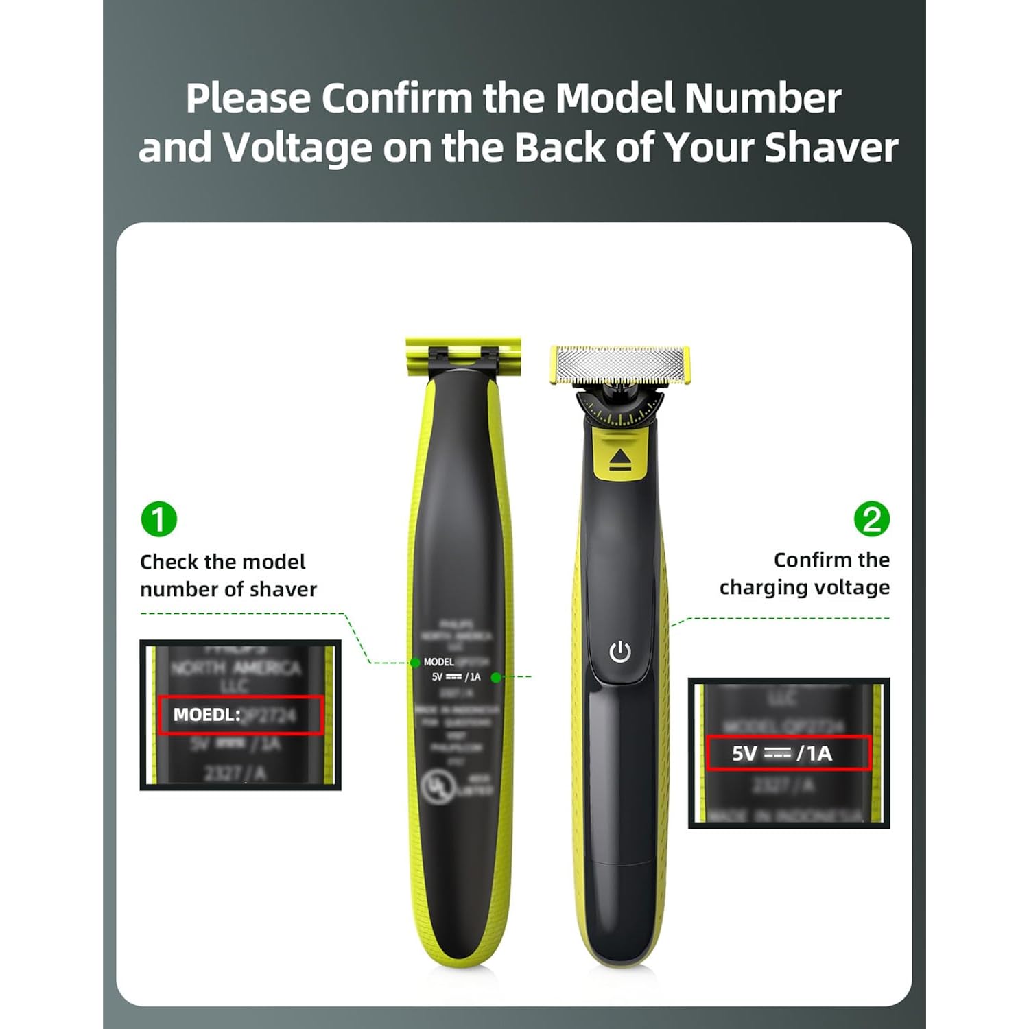 Superer 5V Fast Charger for Philips Norelco One Blade 360 QP2724 QP2834, Wet&Dry Series 2000 2400, MG7910 MG5910 MG9510 MG9520 MG9525, QP4631 QP6552 QP1924 QP6542 QP1324 QP4530 for Phillips Shaver