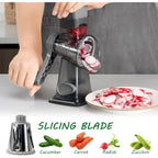 Cheese Grater Hand Crank Rotary Vegetables Shredder With Handle | 3-In-1 Graters, Interchangeable Blades, Non-Slip Base, Multifunctional Slicer