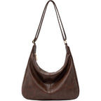 Hobo Bags for Women Foldable Vegan Leather Shoulder Handbag Slouchy Tote Crossbody Purses