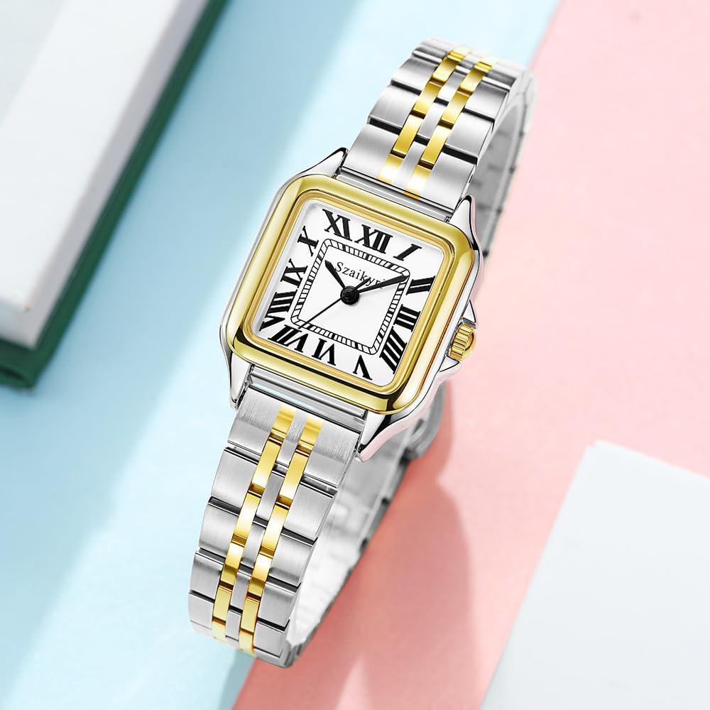Szaikyri Classic Square Watches For Women With Roman Numerals Ladies Casual Dress Watch