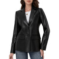 Casual Leather Jacket Women,Lambskin Leather Blazer,Versatile Outfits