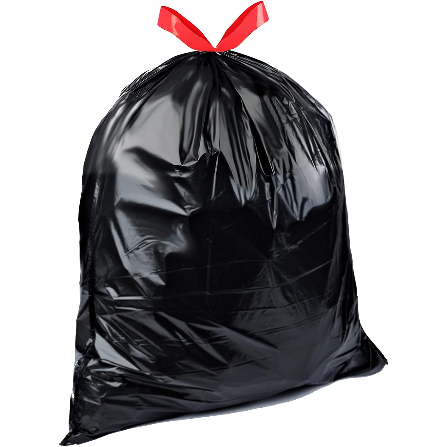 Amazon Basics Lawn & Leaf Drawstring Trash Bags, 39 Gallon, 40 Count, Black, Unscented