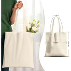 1-200 Pack Available Premium Canvas Reusable Tote Gift Bags,Made Of Natural Canvas With Handle,Work,Diy,Shopping(1 Pack)