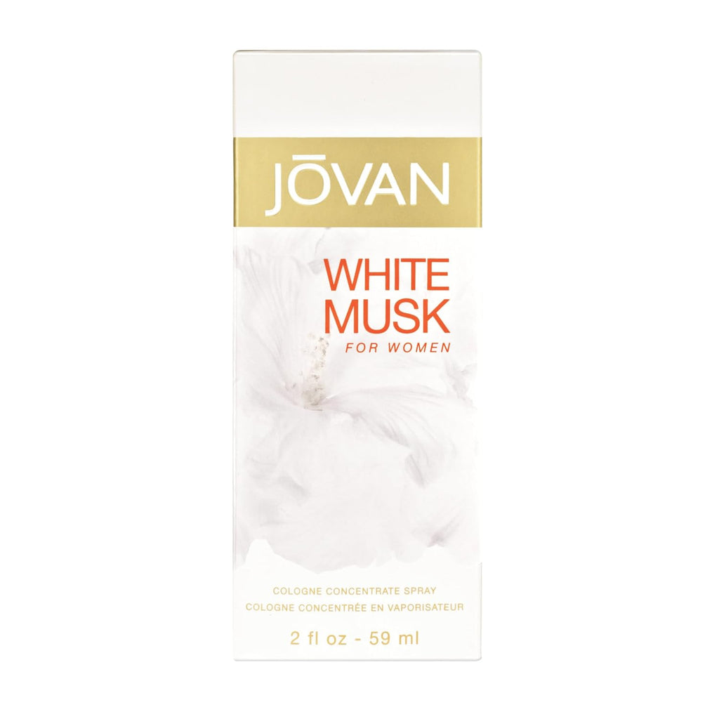 Jovan White Musk for Women Eau de Cologne Spray 2 fl oz (Pack of 1), Notes of Jasmine, Musk, and Amber, Women's Fragrance, Long Lasting, Everyday Fragrance, Travel Size