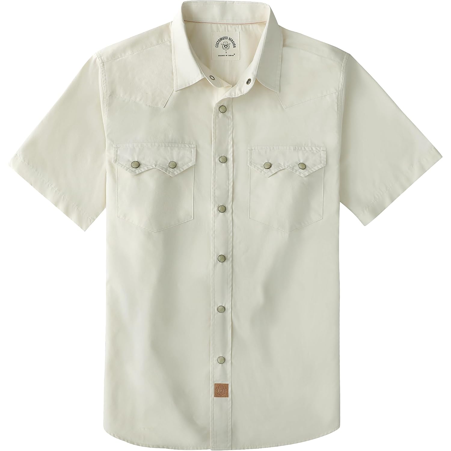 Dubinik® Pearl Snap Western Shirts For Men Short Sleeve Cowboy Men'S Casual Shirt With 2 Sawtooth Pocket Vintage