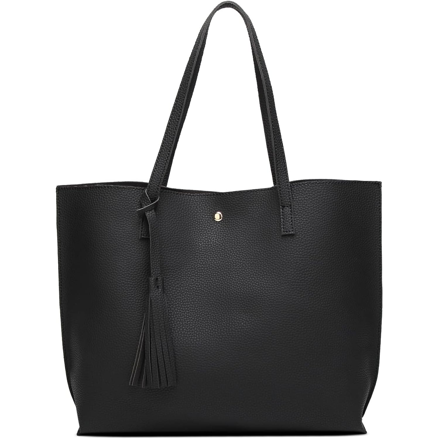 Dreubea Women'S Soft Faux Leather Tote Shoulder Bag From, Big Capacity Tassel Handbag