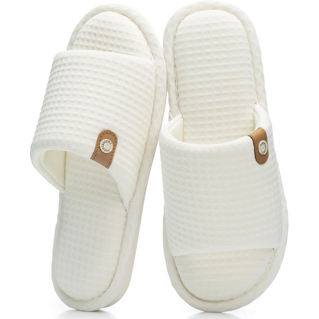 Open Toe Slippers For Women With Memory Foam Slip On House Slippers Indoor Outdoor Anti-Skid Soft Birthday Gifts For Women Her Mom