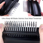 Meat Tenderizer With 48 Stainless Steel Ultra Sharp Needle Blades Heavy Duty Cooking Machine For Tenderizing Beef, Turkey, Chicken, Steak, Veal, Pork, Fish Etc