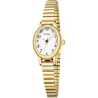Civo Small Gold Watches For Women: Stretch Expansion Band Easy Read Watch | Dainty Oval Analog Ladies Watch For Small Wrists Under 5.9", Arabic Numerals, Daily Wear Gift For Mom Wife Daughter Birthday