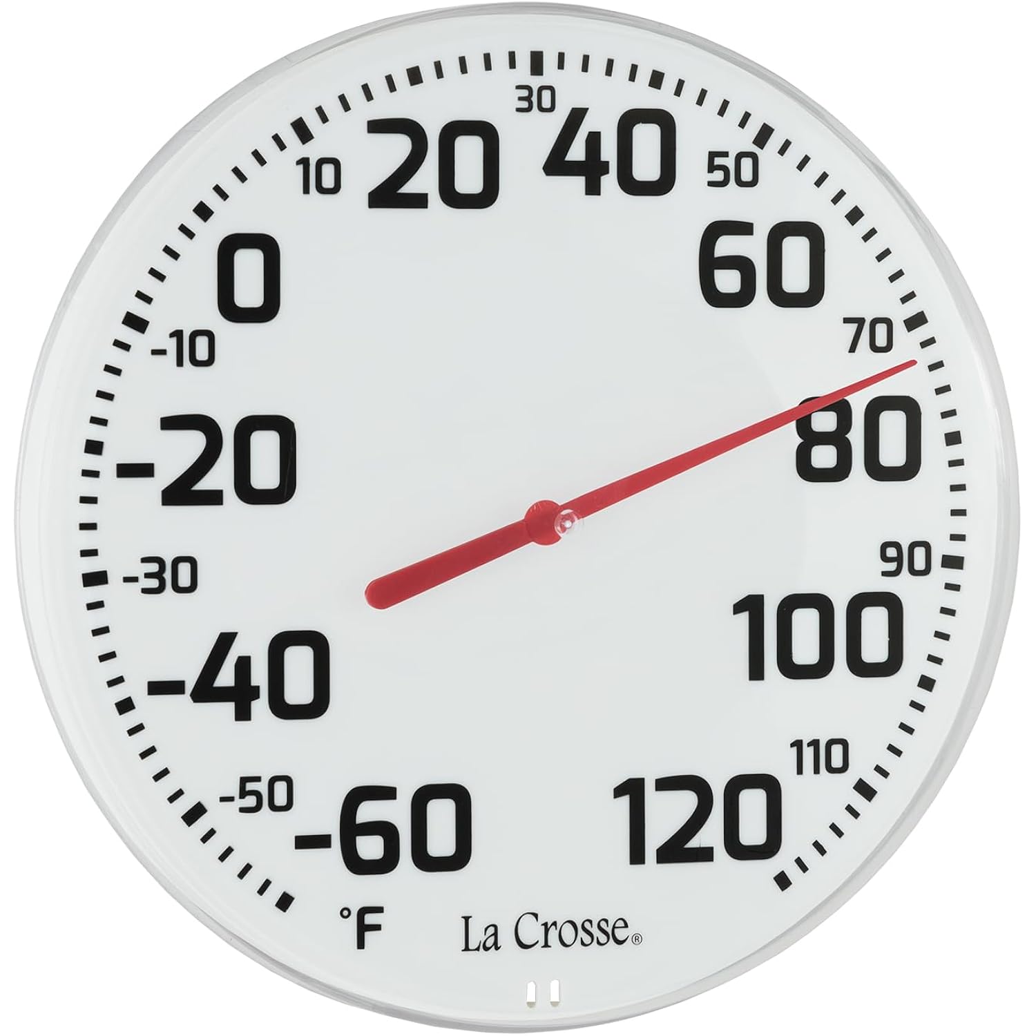 La Crosse 104-1522 8" Round Analog Dial Thermometer, White