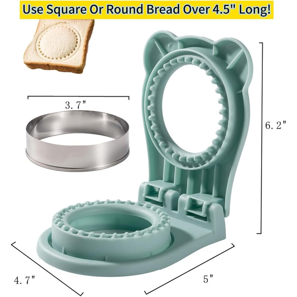 CHICHAUS Uncrustable Sandwich Maker, Sandwich Pocket Circle Shape Cutter & Sealer for Kids Breakfast and Lunchboxes, Light Blue, 3.7Inch