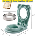 CHICHAUS Uncrustable Sandwich Maker, Sandwich Pocket Circle Shape Cutter & Sealer for Kids Breakfast and Lunchboxes, Light Blue, 3.7Inch