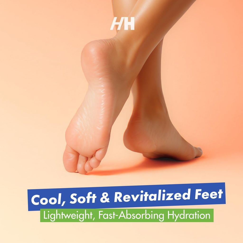 Handmade Heroes Revive & Renew Peppermint Foot Cream with Jojoba & Magnesium - Cooling Foot Relief for Tired, Dry Feet, Rough Heels & Calluses, 1.7 oz