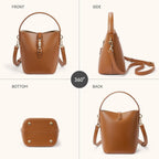 Bostanten Small Bucket Bag For Women Crossbody Bags Trendy Vegan Leather Shoulder Purses Designer Ladies Handbags