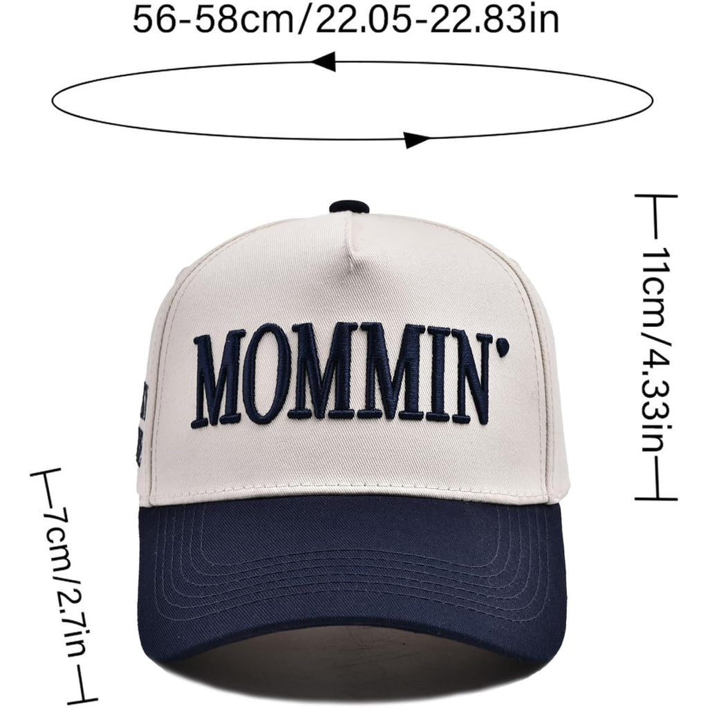 Mommin Trucker Hat For Women Embroidered Mom Baseball Cap Adjustable Canvas Vintage Hat For Casual Wear