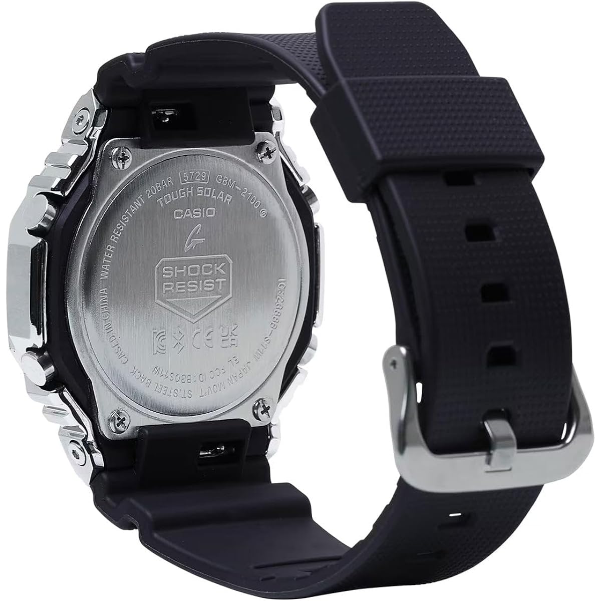 G-Shock Casio G-Steel Solar Connected Green Dial Black Resin Strap Watch - Gbm2100A-1A3