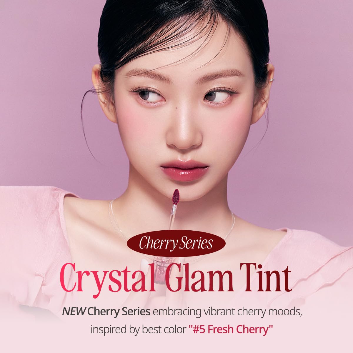 CLIO Crystal Glam Tint, Glossy Lip Tint with Glass-Like Shine, Lightweight Buildable Lip Stain, Long-Lasting Color, Non-Sticky, Rose Extract, Korean Lip Tint (26 MAUVE CHERRY)