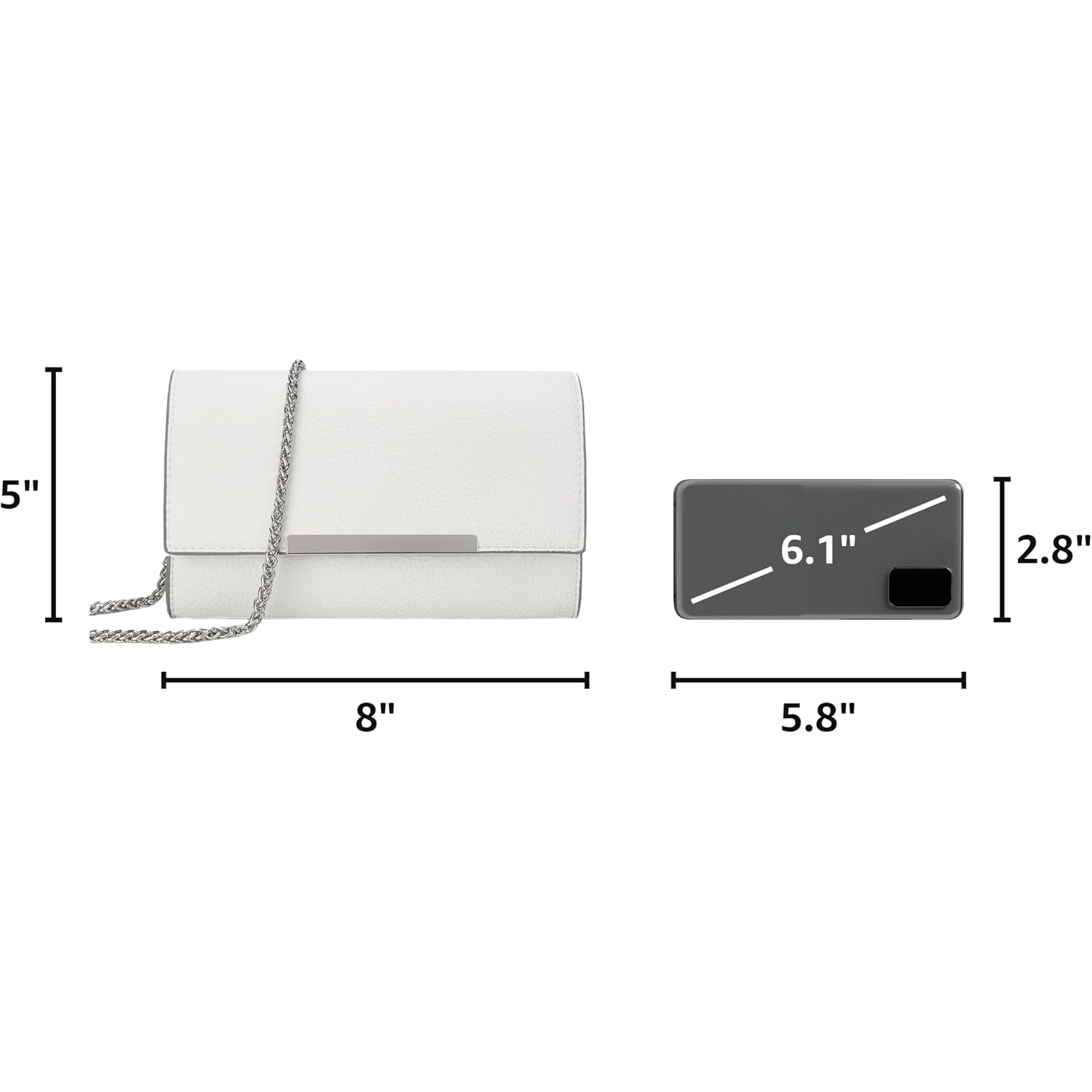 Clutch Purses For Women Small Convertible Wristlet And Evening Bag | Vegan Leather, Fits 6.7-Inch Phone/Passport, Versatile For Formal Events/Prom/Wedding/Cocktail/Night Out/Daily Use