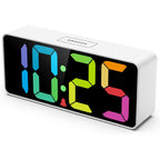 Welgo 7.5 Inches Large Dimmable Digital Alarm Clock For Seniors & Kids | 0-100% Dimmable Display, Usb Charging Port, Adjustable Volume, Easy Snooze, Outlet-Powered For Bedrooms
