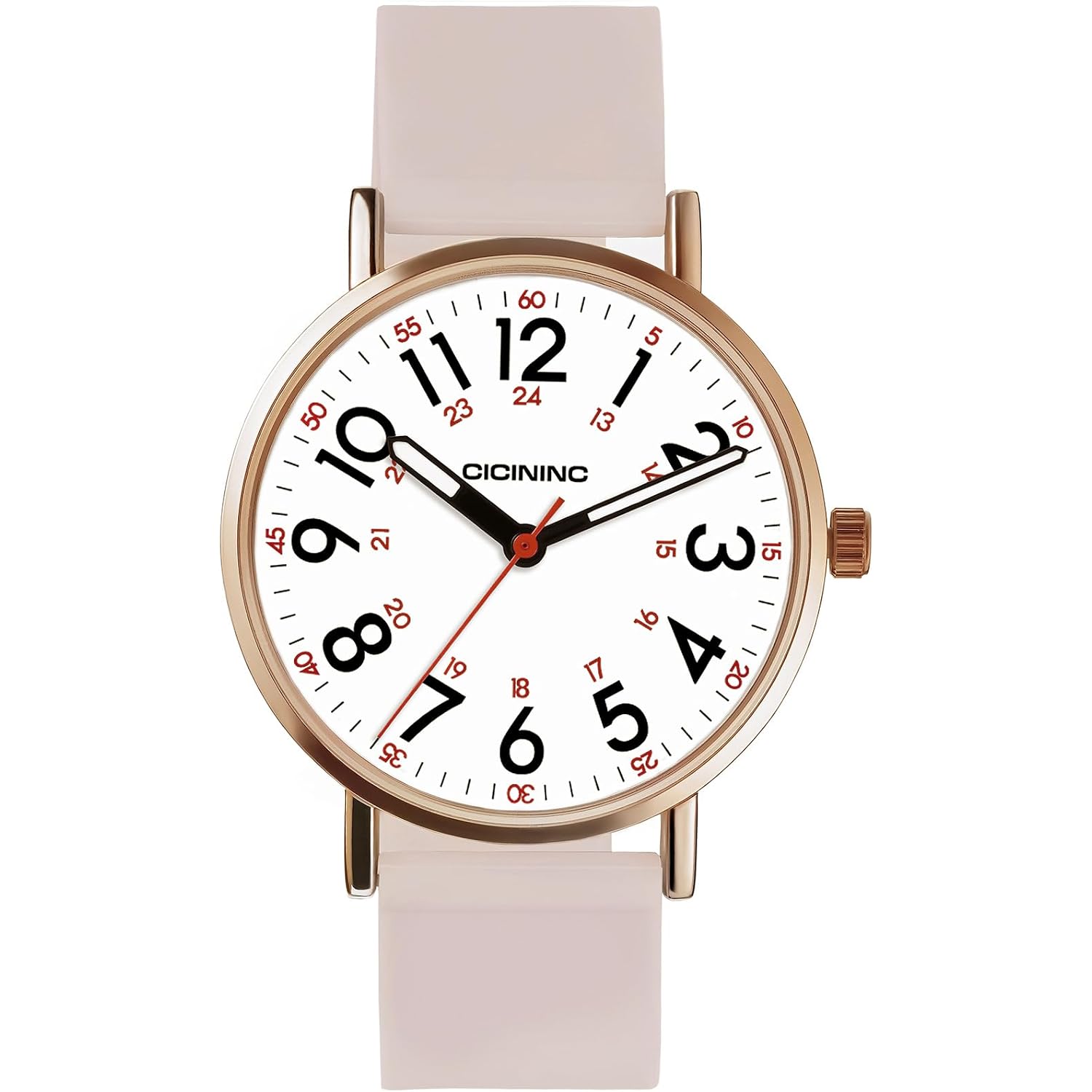 Cicininc Nurse Watch For Women,Analog Nursing Watches With 12/24 Hour Military Time,Second Hand