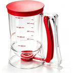 Bbstarz Pancake Batter Dispenser – 4-Cup Batter Dispenser With Squeeze Handle & Measuring Marks For Pancakes, Waffles, Muffins, Crepes & Cupcakes – Baking Tool(Red)