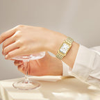Holstour Watches For Women Vintage Bracelet Roman Dial Rectangular Case Gold Watch Waterproof With Tools
