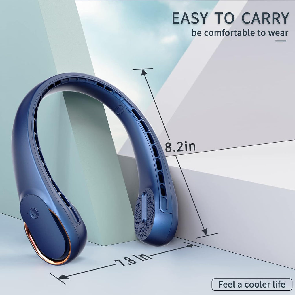 Asnug Neck Fan, Usb Rechargeable Personal Fan, 4000 Mah Battery Operated, 3 Speeds Adjustable, Faster Cooling, Ultra Quiet, Suitable For Home, Office, Travel, Sports