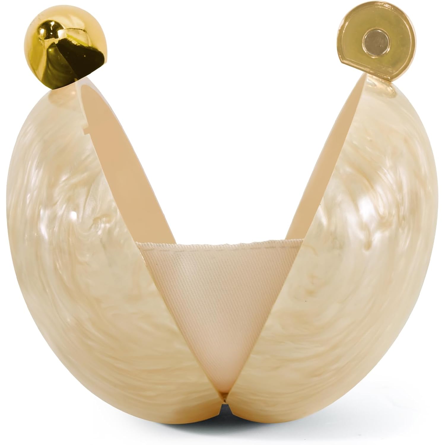 Acrylic Shell Clutch Purse For Women, Marble Evening Bag With Magnetic Closure For Wedding Party