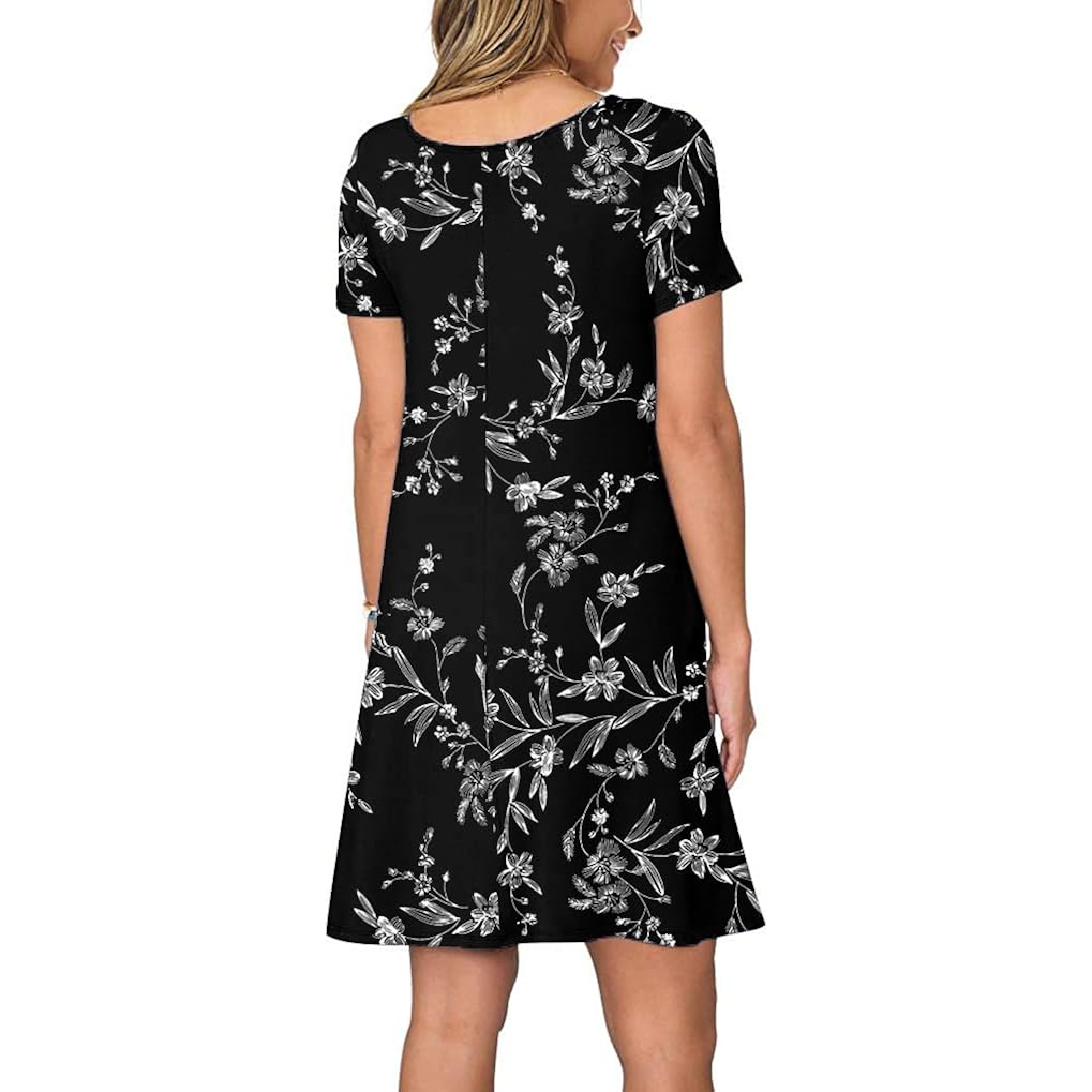 Regai Summer Dresses For Women Short Sleeve Tshirt Dress Casual Sundresses With Pockets