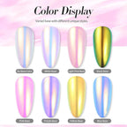 Born Pretty Chrome Nail Powder Auroras Nail Powder Mermaid Pearl Powder Glitter Dust Kit for Gel Polish Nail Art Decoration