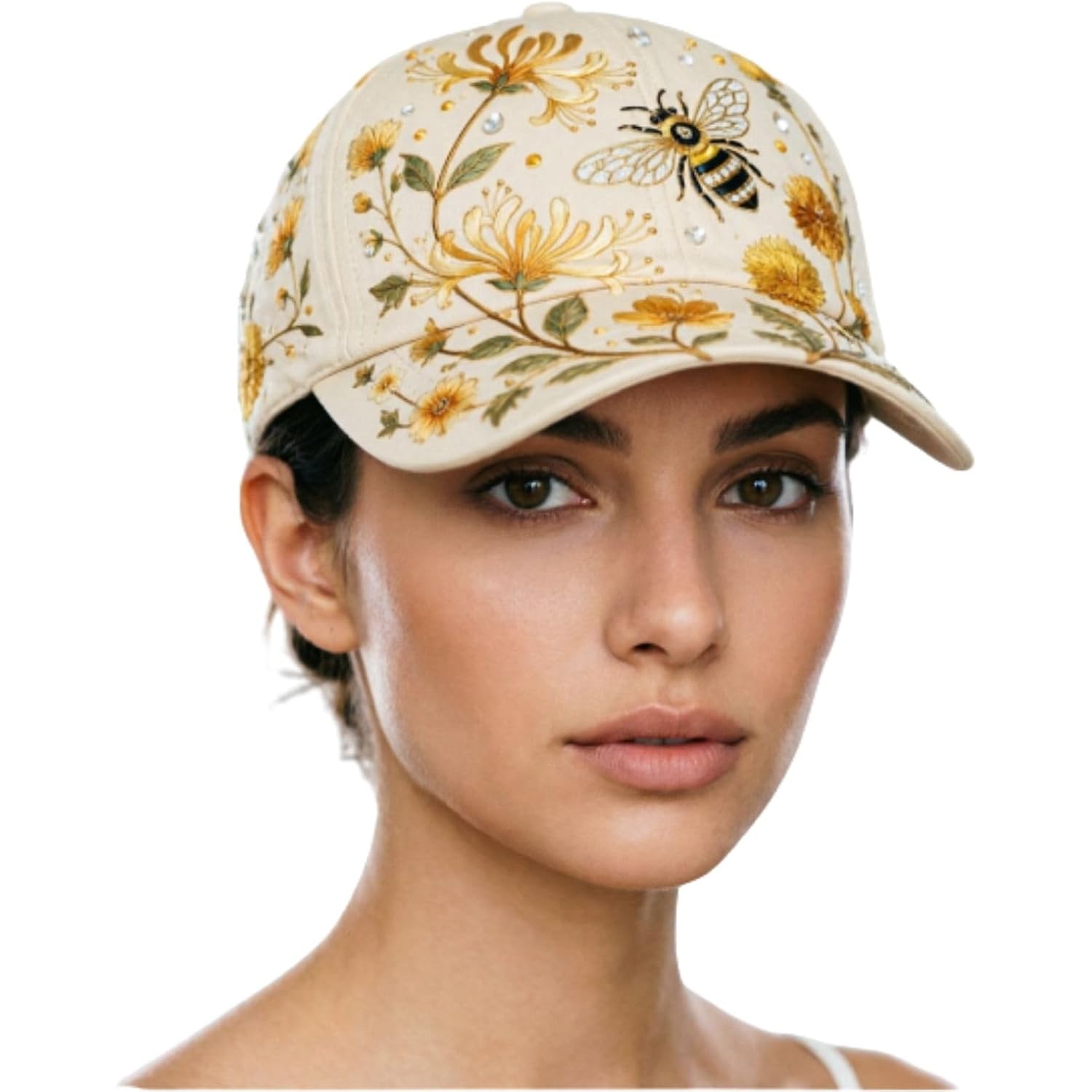 Flower Baseball Caps For Women Sparkly Cottagecore Garden Hats Cute Bling Travel Ball Hat