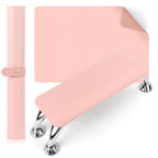 Nail Arm Rest for Acrylic Nails with Nail Table Mat, Microfiber Leather Nail Hand Rest Cushion for Nails, Soft Hand Pillow Footstool with Foldable Nail Art Hand Rest Pad for Nail Tech Use (Pink)