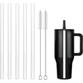 Replacement Straws For Hydrojug Traveler 40 Oz, Reusable Plastic Straws Compatible With Hydrojug Cup, Clear Transparent Straight Drinking Straws, Set Of 5 Reusable Straws With 2 Cleaning Brushes