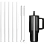 Replacement Straws For Hydrojug Traveler 40 Oz, Reusable Plastic Straws Compatible With Hydrojug Cup, Clear Transparent Straight Drinking Straws, Set Of 5 Reusable Straws With 2 Cleaning Brushes