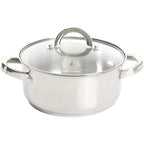 Oster Dutch Oven with Steamer Basket 3-Quart - Sangerfield Stainless Steel, Stovetop Steamer for Vegetables, Rice & Tamales, Dishwasher Safe