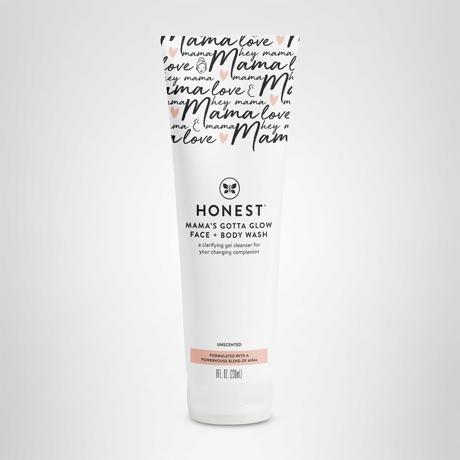 The Honest Company Mama'S Gotta Glow Face And Body Wash, Pregnancy Safe Clarifying Exfoliating Aha Cleanser, Packaging May Vary, 8 Fl Oz
