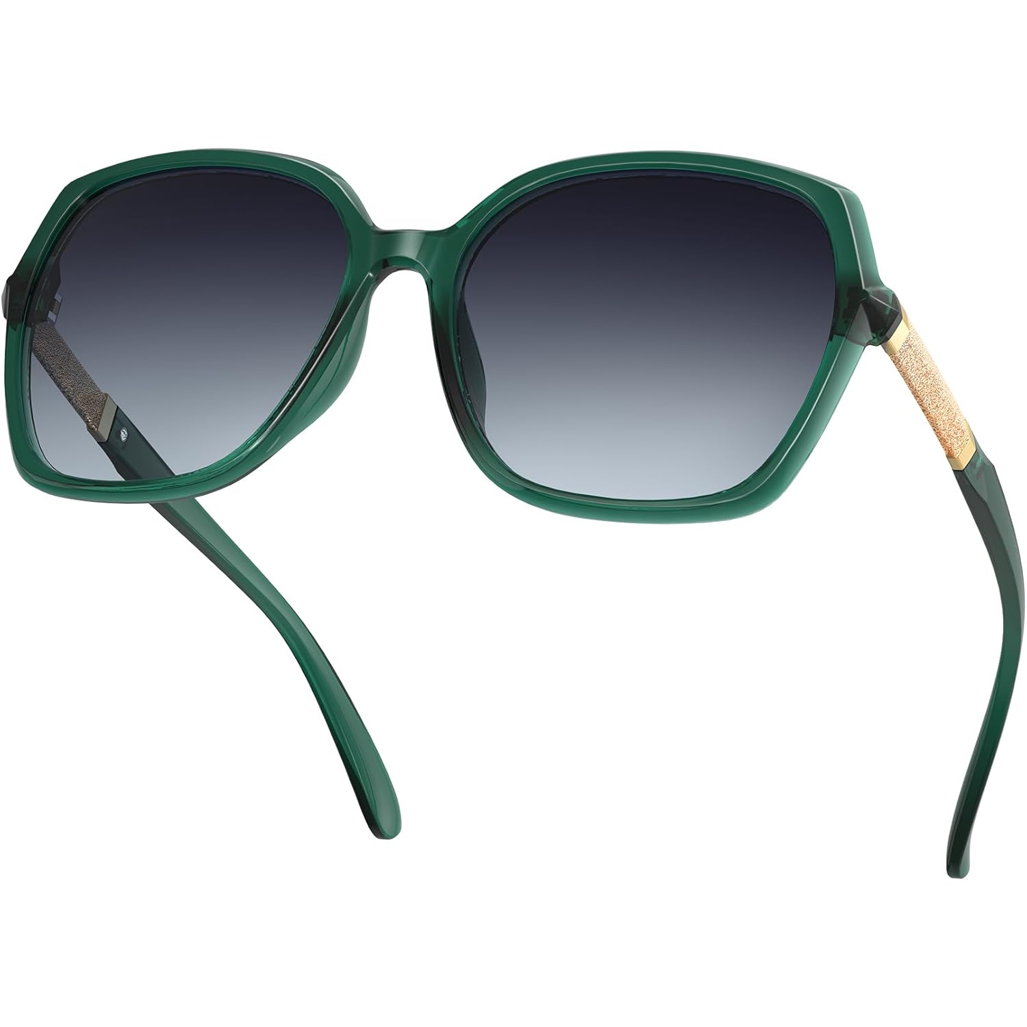 KALIYADI Classic Polarized Sunglasses for Women Trendy Square Ladies Sun Glasses Shades Sparkling Frame UV400 Protection