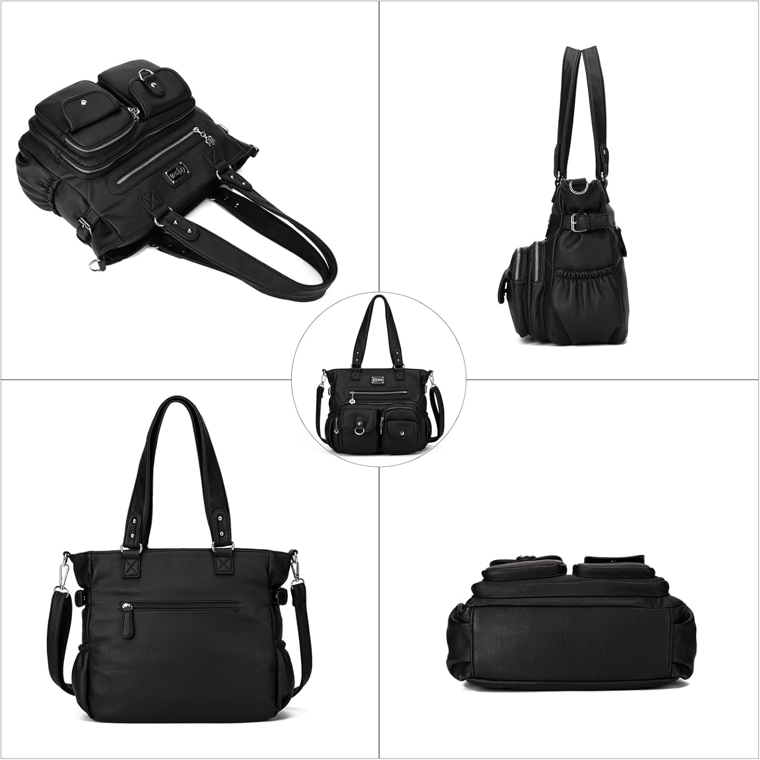 KL928 Large Purses for Women Shoulder Bag Tote Handbags Stylish Vegan Leather Hobo Bags Ladies, A-Black-4 | Large, Purses, Stylish, Ladies, Large, Purses