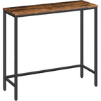 Hoobro Narrow Console Table, 29.5" Small Entryway Table, Thin Sofa Side Display Table, For Hallway, Bedroom, Living Room, Foyer, Rustic Brown And Black Bf75Xg01