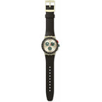 Swatch Chrono 42 Unisex Watch Dress Stainless Steel Beige Quartz Waterproof Obsidian Ink