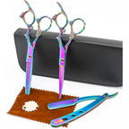Professional Hair Cutting Scissors Sets Multifunctional Thinning Scissors Straight Shears Tools Stainless Steel Salon Barber Hairdressing Scissors For Men Women Home Use