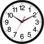 14 Inch Wall Clock Modern Battery Operated Silent Non Ticking Large Analog Clock For Living Room Office Home Bedroom Kitchen Bathroom(Black)